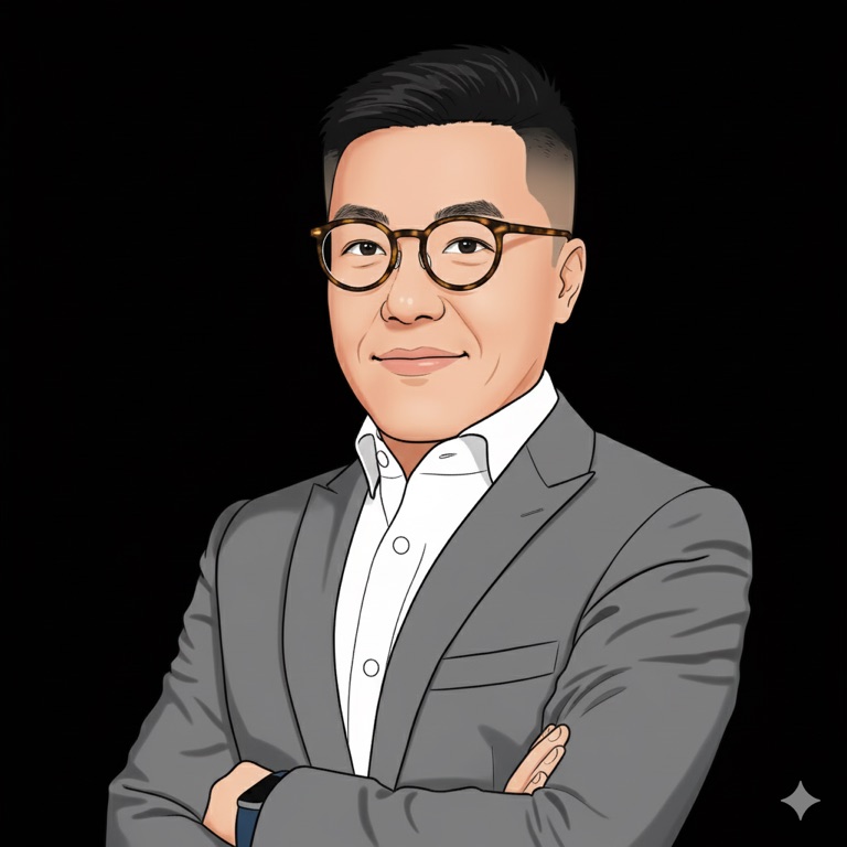 Illustrated portrait of Byron Liu